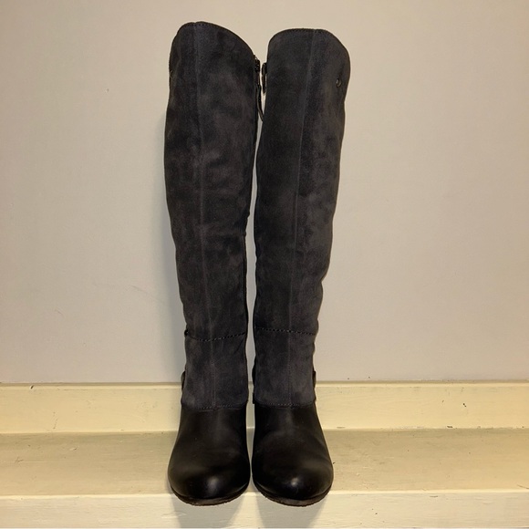 SOLD - BROWNS Leather Wedge Suede Moto Boot - Picture 4 of 15